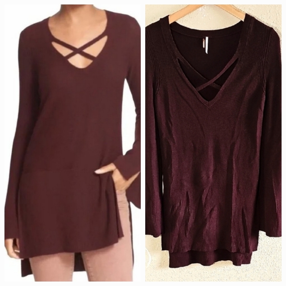 Free People Cross Cross Long Sleeve Tunic.